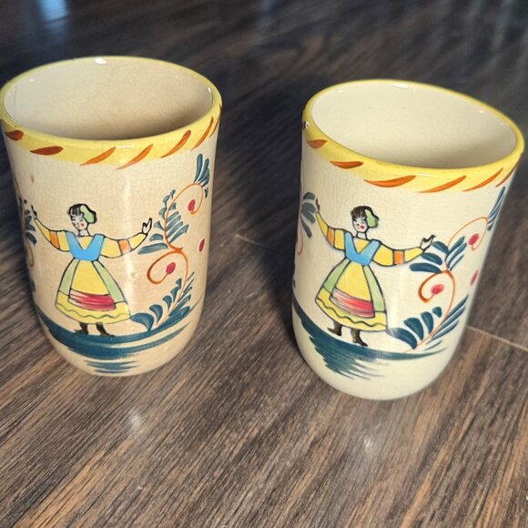 Vintage/MCM NASCO Ceramic Cups Featuring Danish Peasants (Set of Two) - Picture 8 of 12